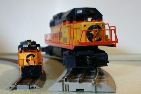 similar locomotives in ho and o share curves of the same radius 18 o 